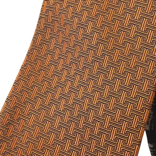 Hermes H Discret Unie Orange Tie 7cm - Image 3