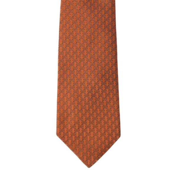 Hermes H Discret Unie Orange Tie 7cm