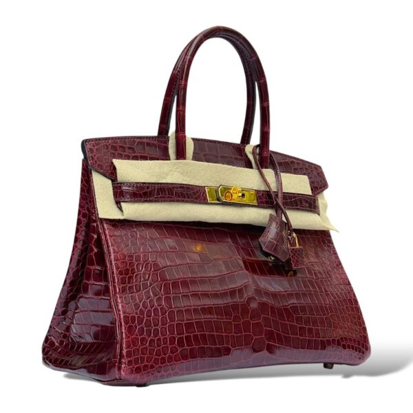 Hermes Birkin 30 Bordeaux Croco GHW - Image 2