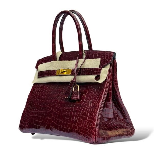 Hermes Birkin 30 Bordeaux Croco GHW - Image 4