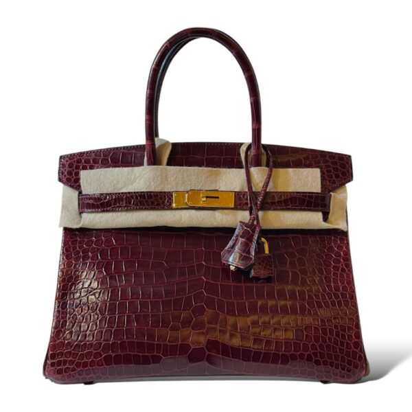 Hermes Birkin 30 Bordeaux Croco GHW