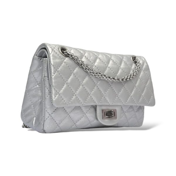 Chanel Metallic Silver Quilted Leather Reissue Classic Flap Bag - Image 2