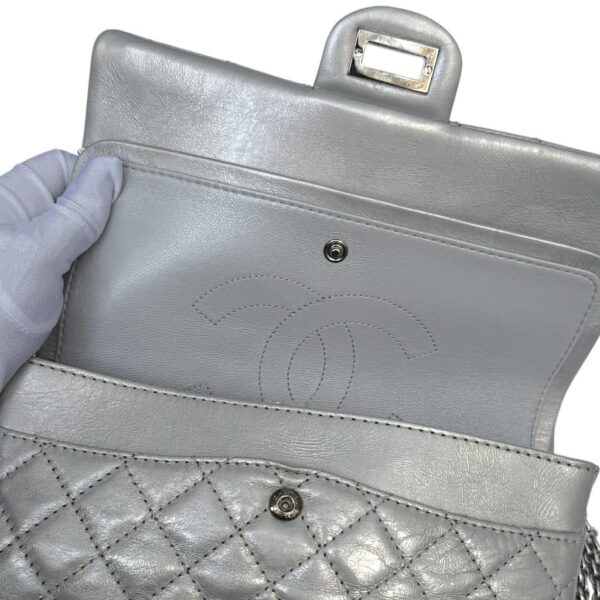 Chanel Metallic Silver Quilted Leather Reissue Classic Flap Bag - Image 11