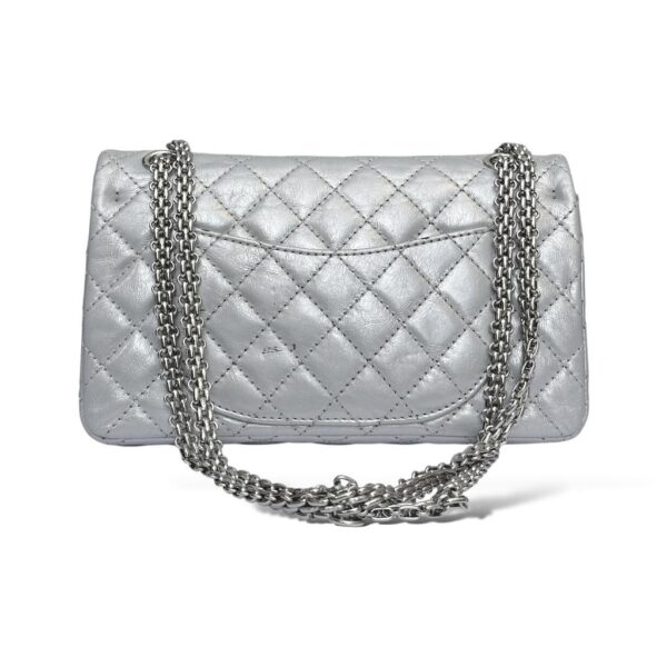 Chanel Metallic Silver Quilted Leather Reissue Classic Flap Bag - Image 4