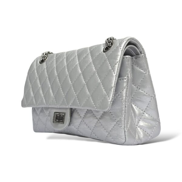 Chanel Metallic Silver Quilted Leather Reissue Classic Flap Bag - Image 5