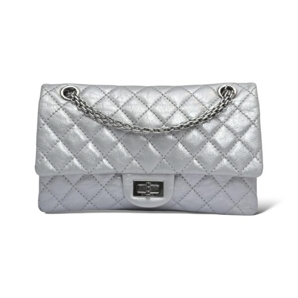 Chanel Metallic Silver Quilted Leather Reissue Classic Flap Bag