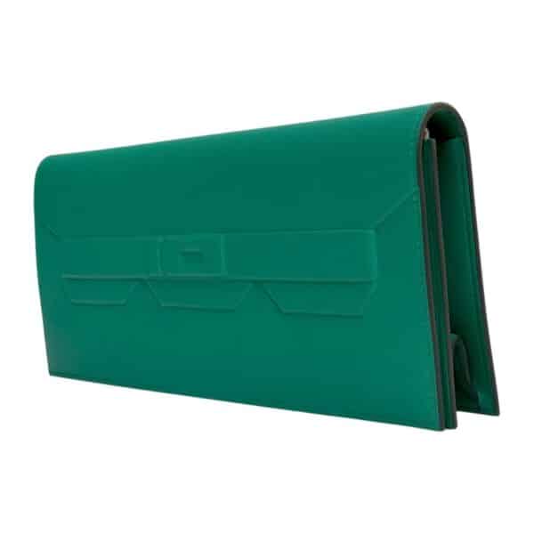 Hermes Kelly Shadow Vert Vertigo Swift Clutch - Image 4