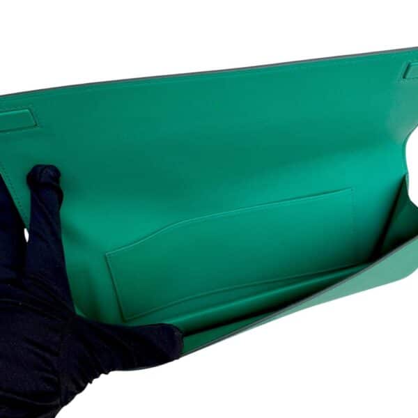 Hermes Kelly Shadow Vert Vertigo Swift Clutch - Image 6
