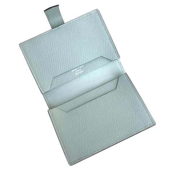 Hermes Bearn Vert Peppermint Chevre Compact Wallet PHW - Image 3