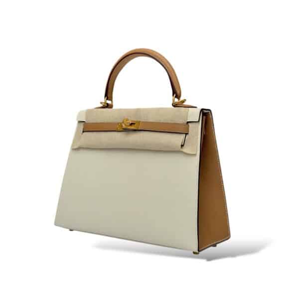 Hermes Kelly 25 SO Craie/Biscuit Epsom BGHW - Image 5