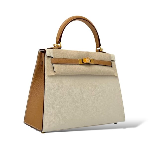 Hermes Kelly 25 SO Craie/Biscuit Epsom BGHW - Image 2