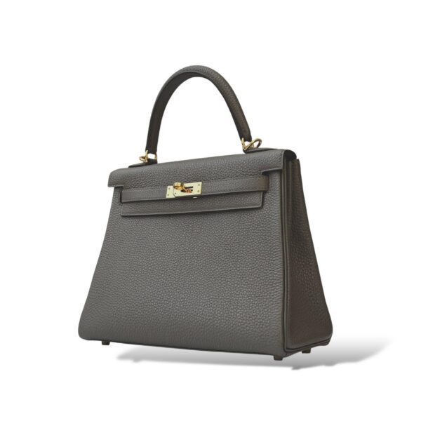 Hermes Kelly 25 Gris Etain Togo GHW - Image 4