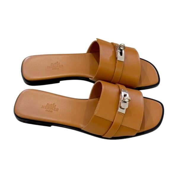 Hermes Giulia 39.5 EU Naturel Sandals - Image 4
