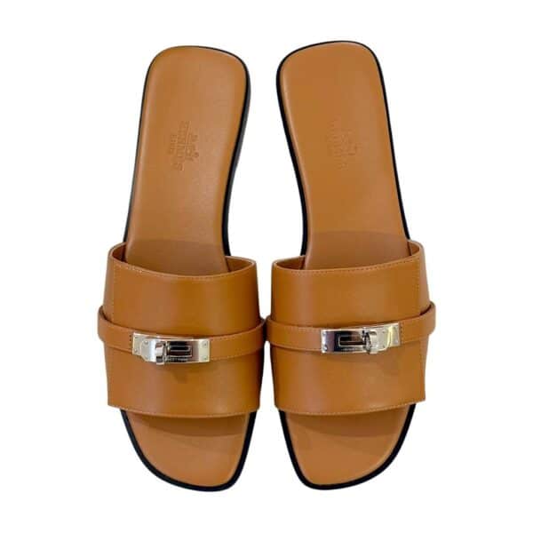 Hermes Giulia 39.5 EU Naturel Sandals
