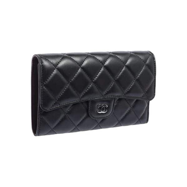 Chanel Lambskin Quilted Small Flap Wallet Black - Image 2
