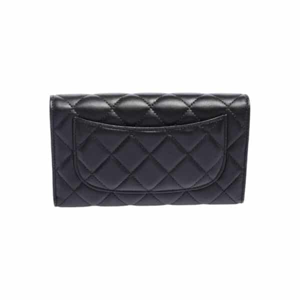 Chanel Lambskin Quilted Small Flap Wallet Black - Image 3