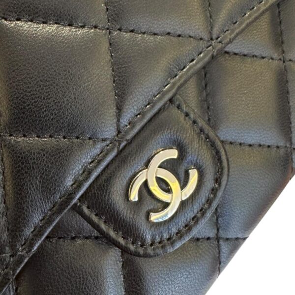 Chanel Lambskin Quilted Small Flap Wallet Black - Image 6