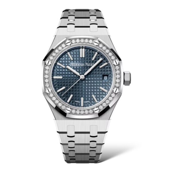 Audemars Piguet Royal Oak 37mm 15551ST.ZZ.1356ST.05 Stainless Steel “Bleu nuit nuage 50” Dial Diamonds Set Bezel