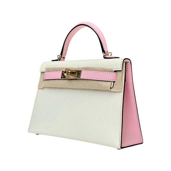 Hermes Kelly Mini SO Rose Sakura/Nata Chevre PBHW - Image 5