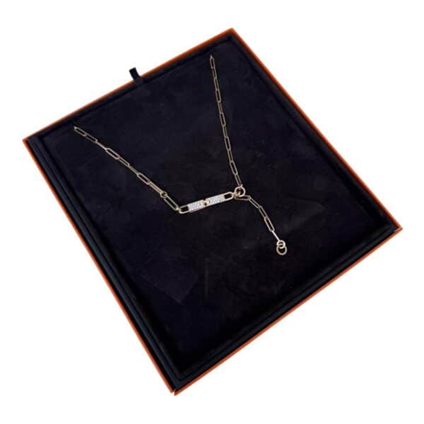 Hermes Kelly Chaine lariat Rose Gold Necklace, Small Model ST - Image 3