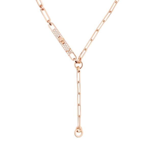 Hermes Kelly Chaine lariat Rose Gold Necklace, Small Model ST