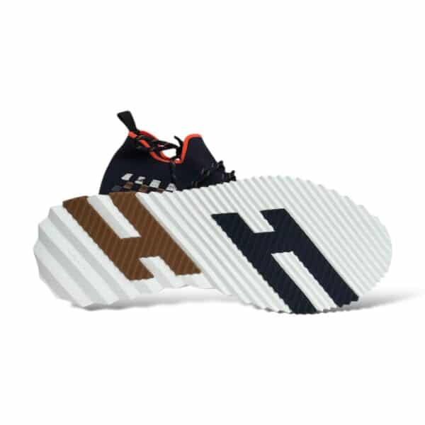 Hermes Flex 42 EU Deep Blue Sneakers Brown, Grey, White & Orange - Image 2