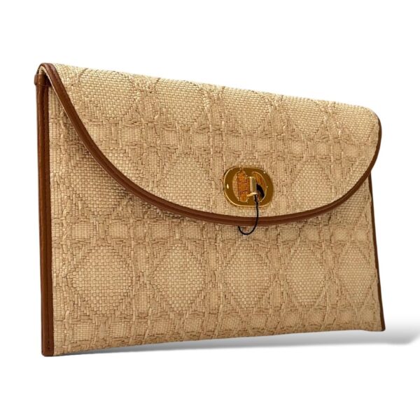 Dior 30 montaigne avenue pouch Natural Cannage Raffia - Image 2