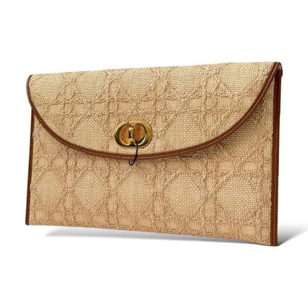 Dior 30 montaigne avenue pouch Natural Cannage Raffia - Image 4