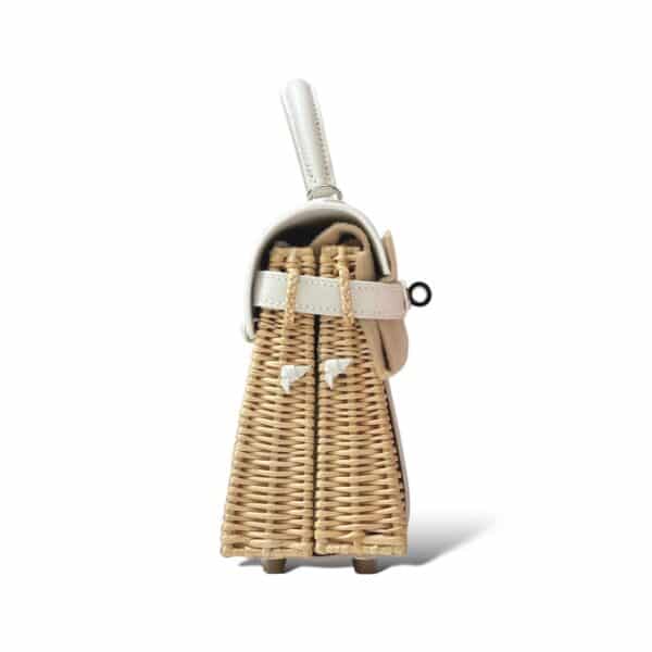Hermes Kelly Mini Blanc/Naturel Picnic/Swift PHW - Image 3