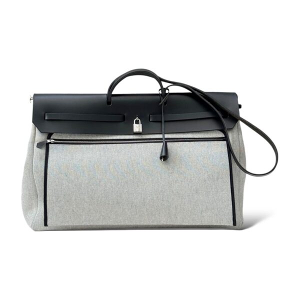 Hermes Herbag Zip 50 Cabine écru/ beige/gris Meyer/noir Bag - Image 5