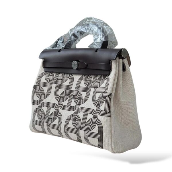 Hermes Herbag Zip 31 ébène/écru/beige Canvas PHW - Image 6