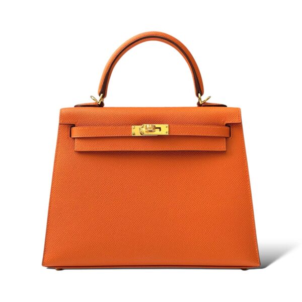Hermes Kelly 25 Orange Epsom GHW