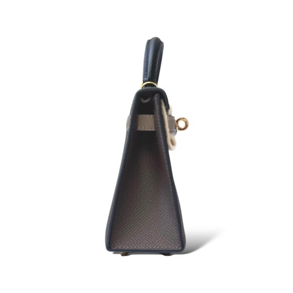 Hermes Kelly Mini Tricolor Ecorce/Etoupe/Black Epsom GHW - Image 3
