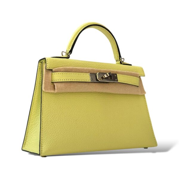 Hermes Kelly Mini Jaune Bourgeon Chevre PHW - Image 2