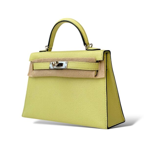 Hermes Kelly Mini Jaune Bourgeon Chevre PHW - Image 5