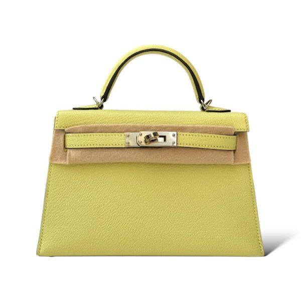 Hermes Kelly Mini Jaune Bourgeon Chevre PHW