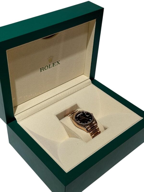 Rolex Day-Date 36mm 128235 Rose Gold Everose Gold Eisenkiesel Diamond-Set Dial President Bracelet - Image 4