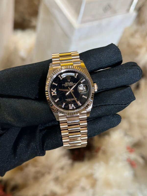 Rolex Day-Date 36mm 128235 Rose Gold Everose Gold Eisenkiesel Diamond-Set Dial President Bracelet - Image 2
