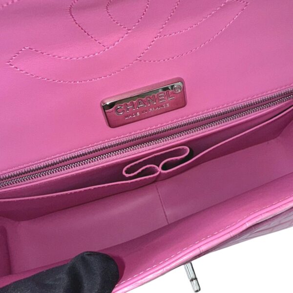 Chanel Jumbo Pink Bubblegum Matte Croco Double Flap Bag - Image 8