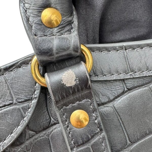 Balenciaga Neo Classic Small Dark Grey Croco Embossed Leather Bag - Image 12