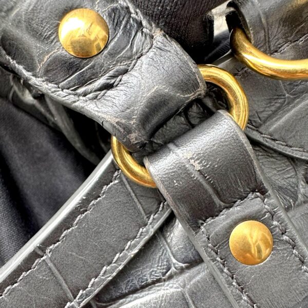 Balenciaga Neo Classic Small Dark Grey Croco Embossed Leather Bag - Image 14