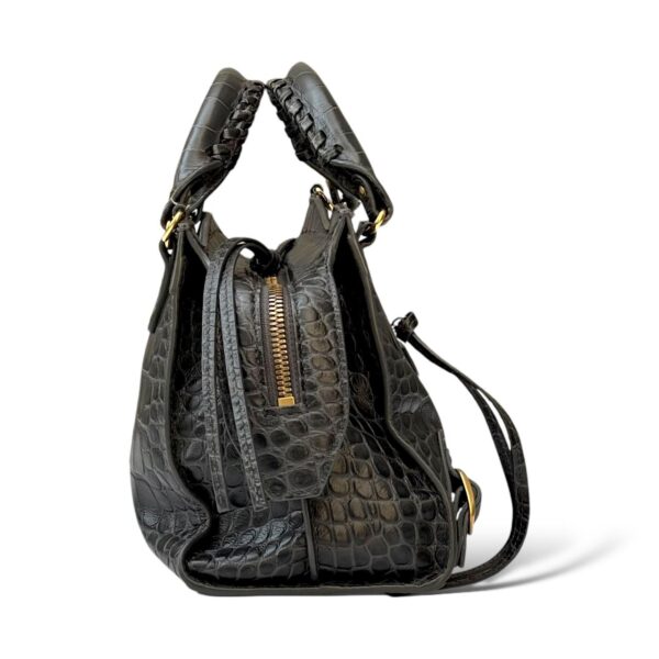 Balenciaga Neo Classic Small Dark Grey Croco Embossed Leather Bag - Image 5