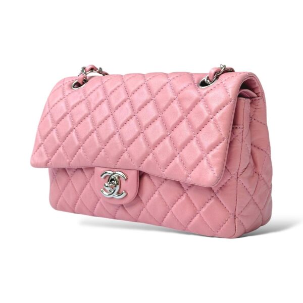 Chanel Pink Lambskin Leather Classic Double Flap Bag 25cm - Image 5