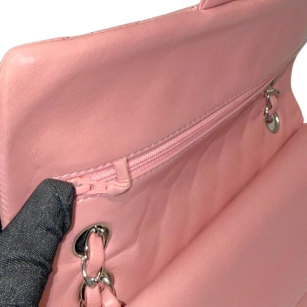 Chanel Pink Lambskin Leather Classic Double Flap Bag 25cm - Image 7