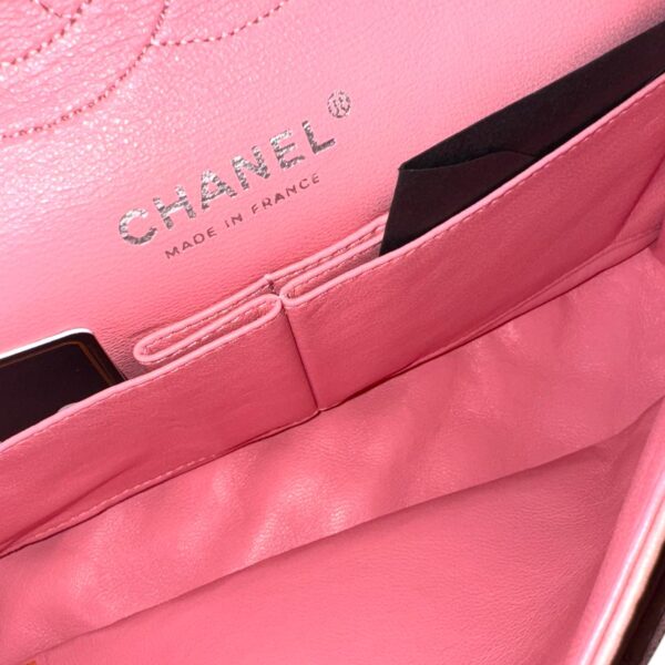 Chanel Pink Lambskin Leather Classic Double Flap Bag 25cm - Image 9