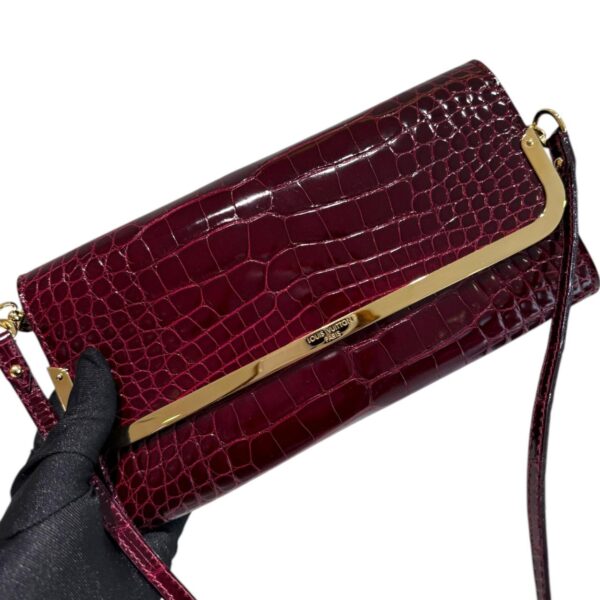 Louis Vuitton Monogram Burgundy Croco Shoulder Bag - Image 5