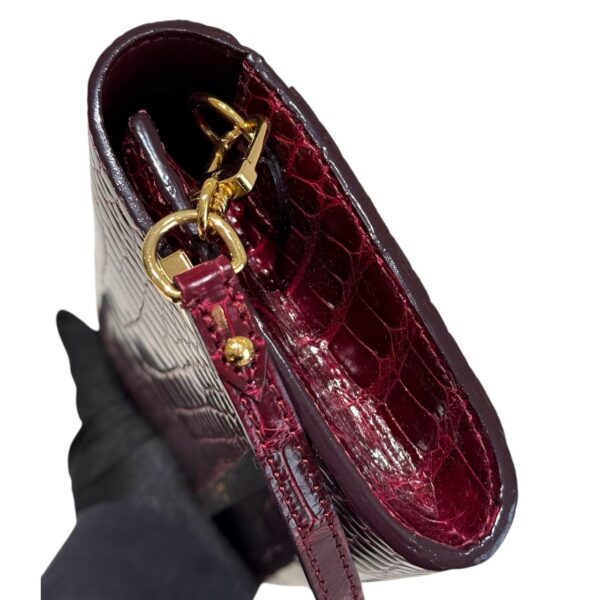 Louis Vuitton Monogram Burgundy Croco Shoulder Bag - Image 6