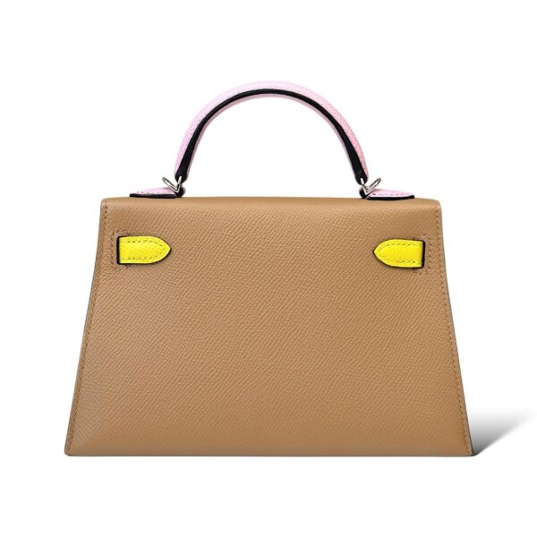 Hermes Kelly Mini Tricolor Chai/Lime/Mauve Sylvestre Epsom PHW - Image 4