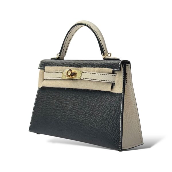 Hermes Kelly Mini SO Black/Craie Epsom PBHW - Image 5