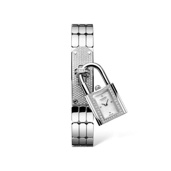 Hermes Kelly Diamond Mini model 16mm Silver Watch